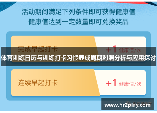 体育训练日历与训练打卡习惯养成周期对照分析与应用探讨